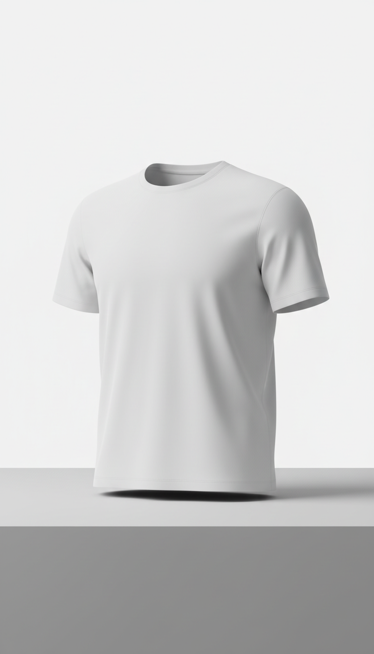Monochrome minimal t-shirt cloud white