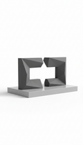 Carbon gray geometric bookend pair